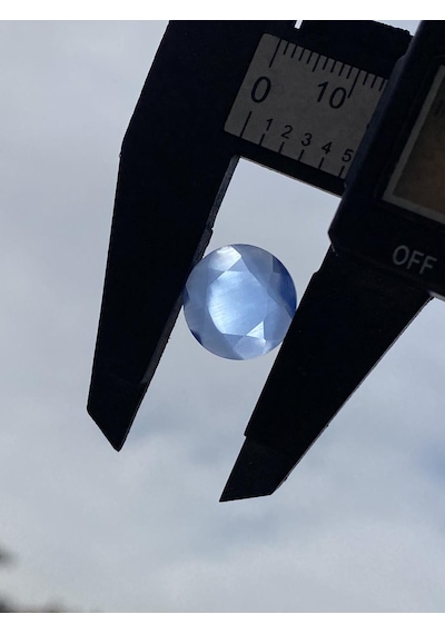 Faset Kesim Kedi Gözü Taş 14mm Mavi 1 Adet
