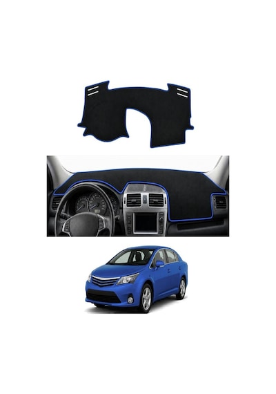 Toyota - Avensis 2008-2015 Uyumlu Torpido Koruma Kılıfı - Mavi Şeritli