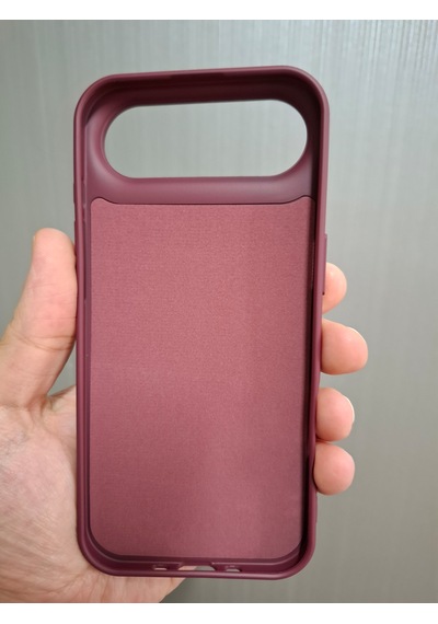 Apple Uyumlu iPhone 17 Air Logolu İçi Kadife Silikon Lansman Kılıf Bordo