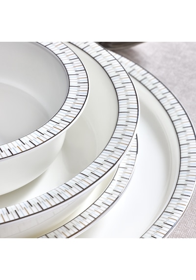 Evaliza Alaia Stella Platin 60 Parça 12 Kişilik Yemek Takımı Renkli