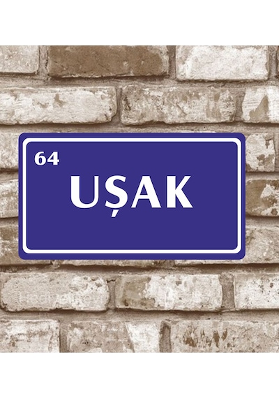Kişiye Özel Metal Plaka Uşak 64 Retro Poster (29X15)