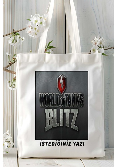 Art Hediye Word Of Blitz Mobil Oyun Baskılı Bez Çanta Omuz Çantası Çift Tafaflı Baskı Kişiye Özel 5 Çok Renkli
