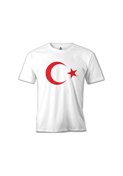 Türk Bayrağı - Ay Yıldız Beyaz Erkek Tshirt