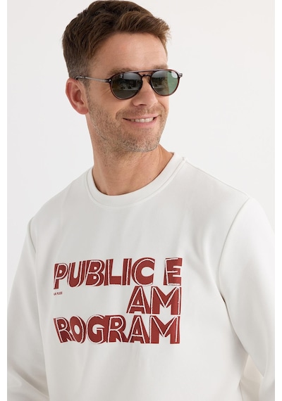 Tudors Unisex Oversize Geniş Kesim Pamuklu Yumuşak Dokulu İçi Polarlı Baskılı Beyaz Sweatshirt-37298 Beyaz Tudors Unisex Oversize Geniş Kesim Pamuklu Yumuşak Dokulu İçi Polarlı Baskılı Beyaz Sweatshirt-37298 Beyaz