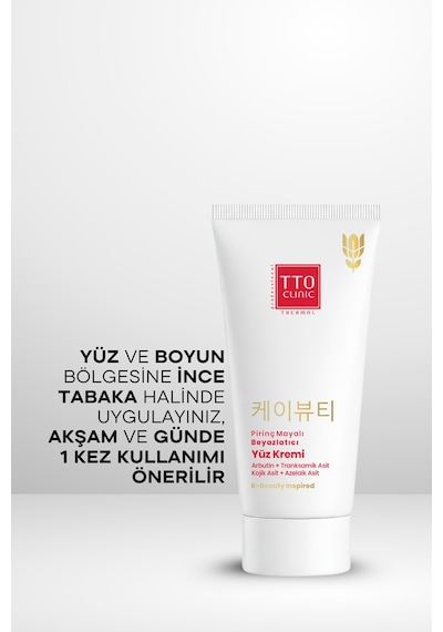 Tto Clinic Kore Serisi Pirinç Mayalı & Niacinamide Destekli Beyazlatıcı Yüz Kremi 50 Ml