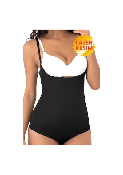 Uniquetrenders Kadın Lazer Kesim Ve Toparlayıcı Göğüs Altı Askılı Body Korse 3'lü Set Siyah