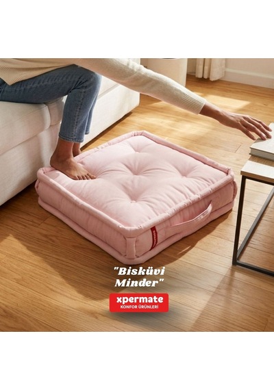 Xpermate Bisküvi Minder Petek Önü Fransız 55x55x14 Pembe