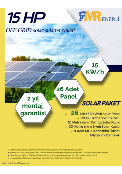 15 Hp-15 Kw Off-grid Solar Sulama Paketi