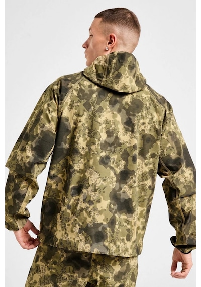 Nike Tech Fleece Full Zip Windrunner Hoodie Kapüşonlu Unisex Kamuflaj Sweatshirt Haki
