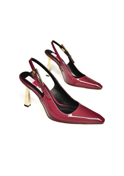 Fox Shoes S752098708 Bordo Rugan Kalın Topuklu Kadın Ayakkabı Bordo