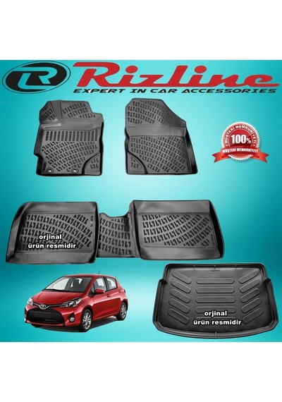 Toyota Uyumlu Yaris 3D Paspas+Bagaj Havuzu Hb 2013-2019 Arası Rizline N11.21721