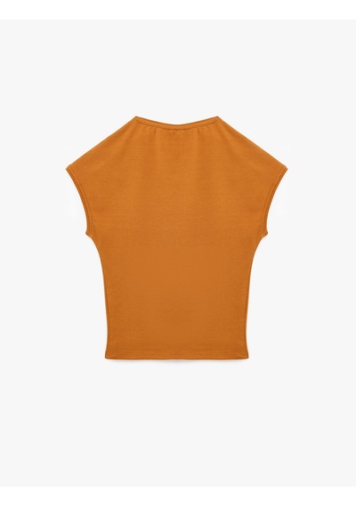 Koton Slim Fit Pamuklu Bisiklet Yaka Sıfır Kol Tişört Kahverengi 6sak50456ek Kahve
