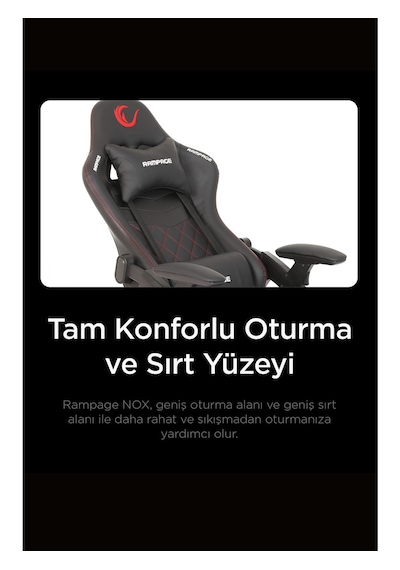 Nox Bel Ve Boyun Destekli Carbon Deri Siyah/kırmızı Oyuncu Koltuğu Kl-r43 Kırmızı - Siyah