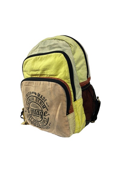 Old Cotton Cargo Kaliteli Vintage Disayn Sırt Gezi Çantası New Patchwork 5017 Koyu Kahverengi