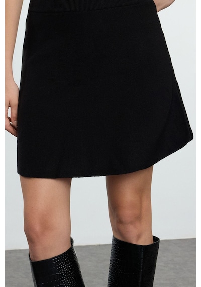 Ersefa Tarz Kadın Modern Moda Normal Bel Boru Paça Ceket Yaka Etek-bluz- siyah