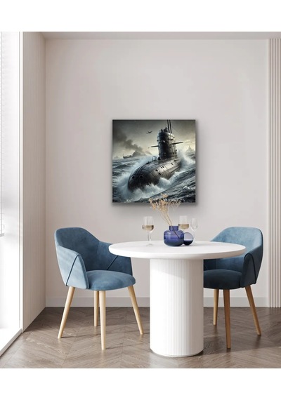 Denizaltı Temalı Kanvas Tablo 90x90 Cm Açık Mavi