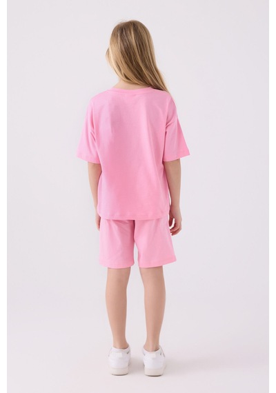U.S. Polo Assn. U.s. Polo Assn Kız Çocuk Pembe Bermuda Takım Us1848-c-v21 Pembe