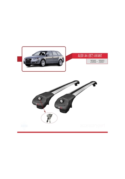 Audi A4 B7 Avant 2005-2007 Arası İle Uyumlu Ace-1 Ara Atkı Tavan Barı Gri