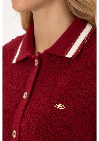 U.s. Polo Assn. Kadın Hırka Triko 50315553-vr104 Koyu Frambuaz/dark Raspberry