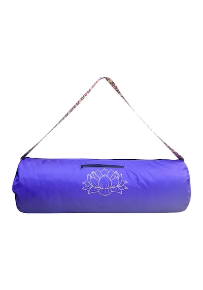 Narespor Su Geçirmez Lotus Baskılı Mat Taşıma Çantası Yogafitness Antrenman Çantası 2 Adet Mat Toplamalastiği Mor
