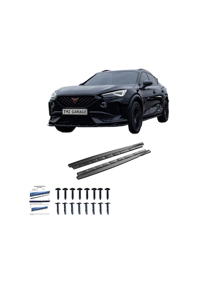 Cupra Formentor 2020+ Piano Black Marşpiyel Seti Yan Etek / Side Skirt Kaplama Parlak Siyah