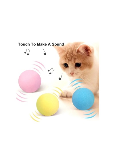 Ers Sesli Ve Akıllı Kedi Oyuncak Topu - 50 Mm, Hayvan Sesli, Eğlenceli Kedi Oyuncağı