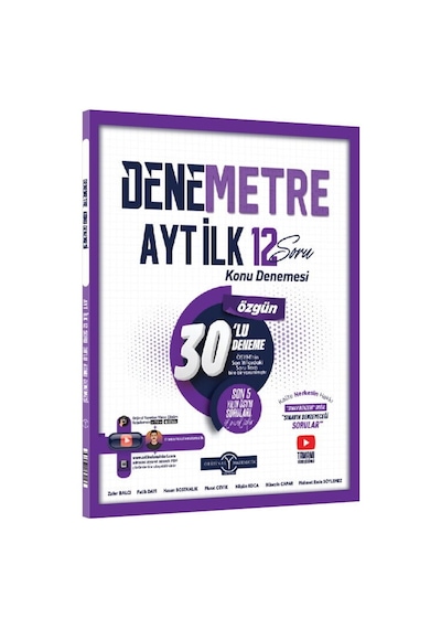 Orijinal Yayınları Ayt Denemetre İlk 12 Konu Denemesi