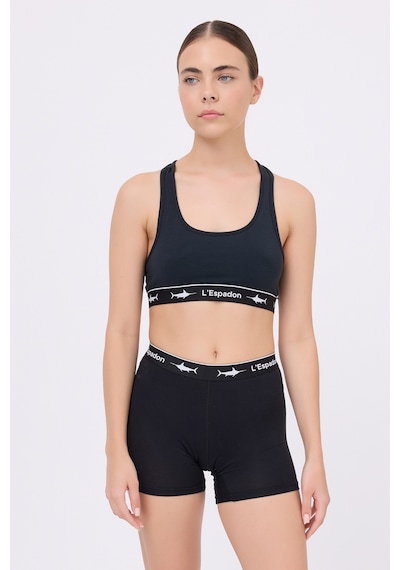 Athleshorts Yüksek Bel Kadın Uzun Boxer Şort-3271 Siyah