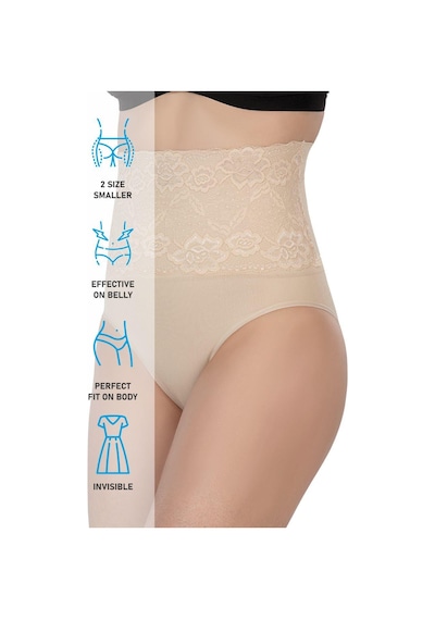 Ten Mı Emay 2090 Önü Dantelli Yüksek Bel Slip Korse Ten