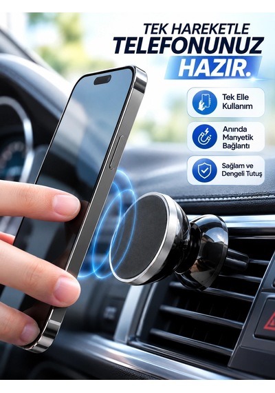 Mey İthalat Havalandırma Izgarası İçin Manyetik Araç Telefon Tutucu
