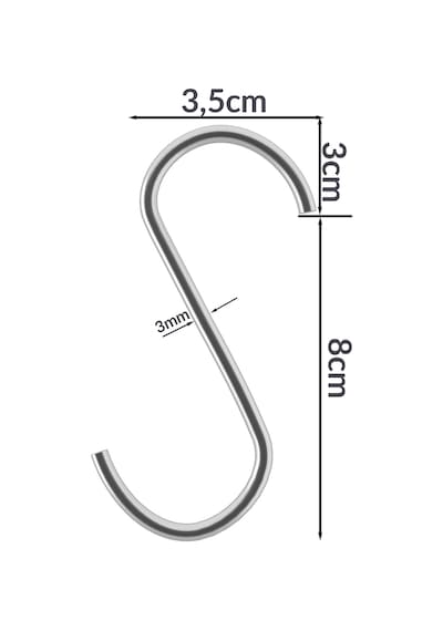 8 Cm, Mutfak Kanca, S Kanca, Tel Pano Kanca, Metal Kanca, Makrome Kanca 50'li Krom