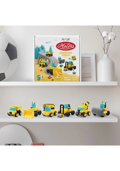 Hey Clay Yaratıcı Kil Seti - Construction Vehicles Çok  Renkli