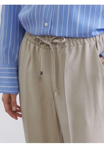 Lc Waikiki Bej Beli Lastikli Kadın Pantolon