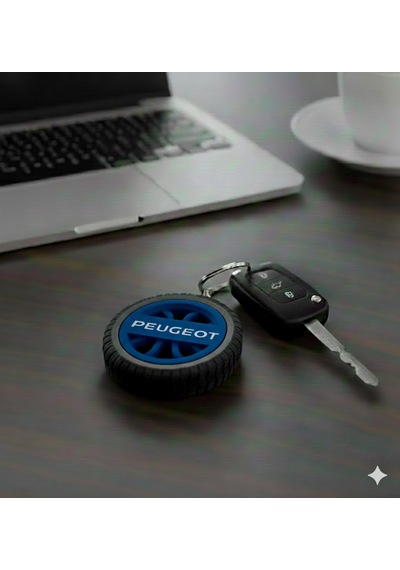 Peugeot Uyumlu Özel Tasarım Anahtarlık - Premium Hafif Ve Dayanıklı Mavi