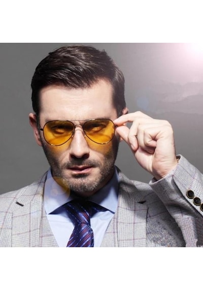 Anti Far Gece Görüş Gözlüğü Metal Model Gözlük Fermuarlı N11.1076