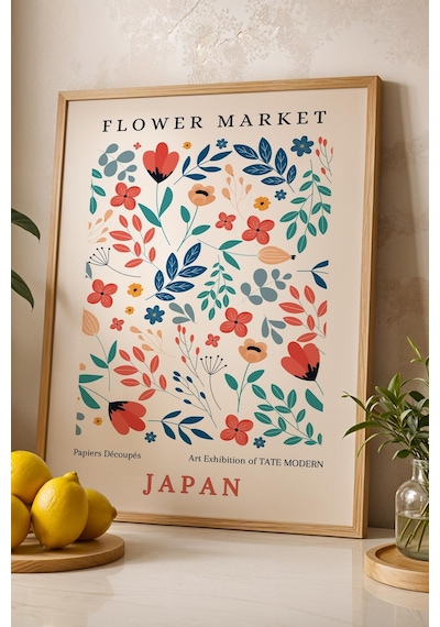 Flower Market Japan Çerçeveli Tablo - Eklektik Tarz Duvar Dekoru