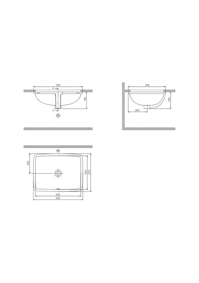 Turkuaz Seramik Cerastyle 40 x 55 CM Tezgah Altı Lavabo