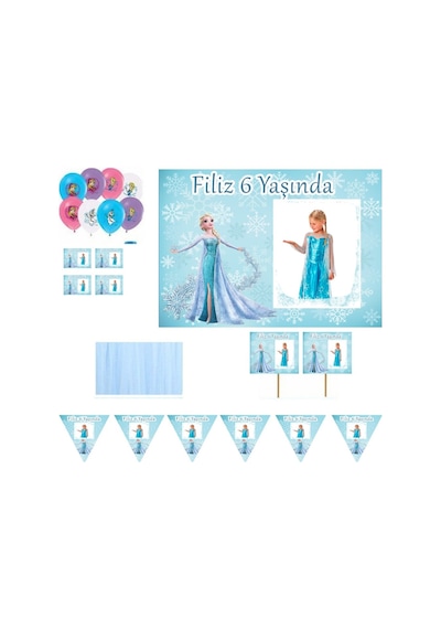 Elsa Doğum Günü Süsleme Ve Magnet Parti Seti
