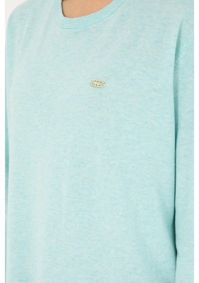 U.S. Polo Assn. Kadın Su Yeşil Bisiklet Yaka Basic Kazak 50293510-VR253