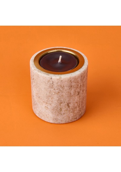 Kpmm Marble Şamdan Mumluk - Bej - 6 Cm Renkli