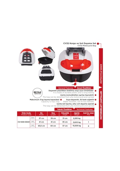 CV 32  VE SIRT DAYAMA SET BEYAZ ÇANTA (ARWİC)-