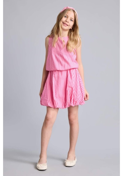 Defacto Kırışık Dokulu Kumaş Çizgili 2li Pembe Takım Kız Çocuk H6011a826smpn178 Pembe-pn178