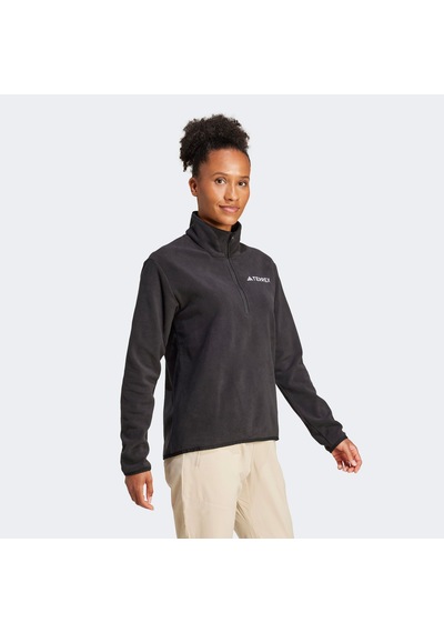 Adidas Multi Essentials 1-2 Zip Fleece Kadın Siyah Yürüyüş Polar Jp0788 Siyah