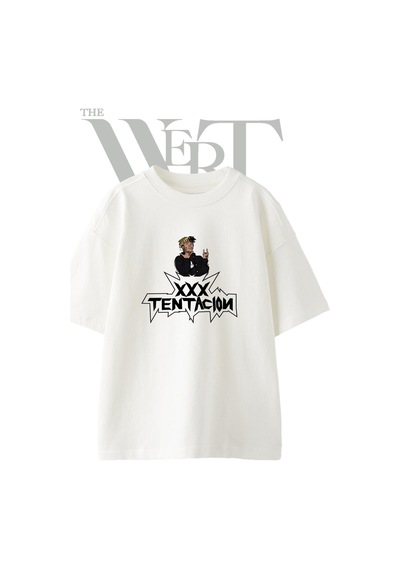 Thewert Xxxtentacion 2 Tasarım Baskılı Ünisex Beyaz Oversize T-shirt