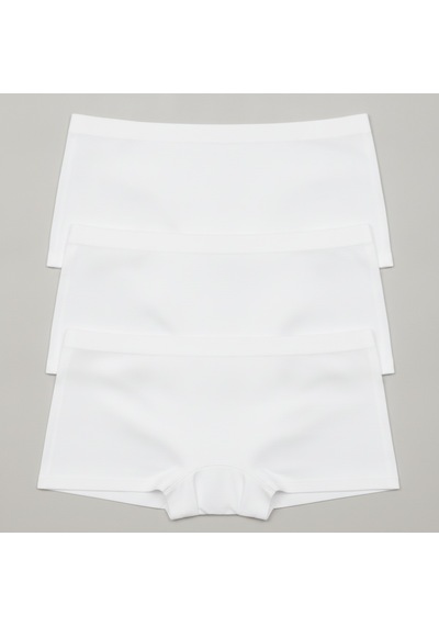 Bonbon Kadın Pamuk Kumaş 3'lü Paket Dikişsiz İz Yapmaz Lazer Kesim Chekky Şort Boxer Bb2853 Beyaz