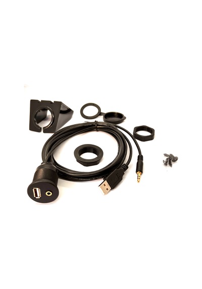 Usb 2.0 - 3.5mm Aux Uzatma Kablo Ve Montaj Aparatı Usb Aux Pan...