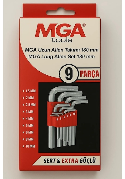 Proalet 9 Parça L Alyan Anahtar Takımı, Metrik 1.5 10 Mm Boyutlu,