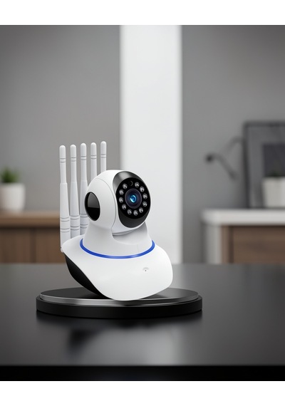 Motorlu 5 Antenli 1080p Wi-fi Kamera Led Aydınlatmalı Uczzzwifikameraaaaa3 Beyaz