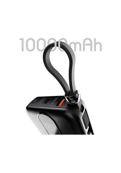 Lenyes P562l Dijital Led Göstergeli Type-c Ve Lightning Kablolu Powerbank 22.5w 10000mah Siyah