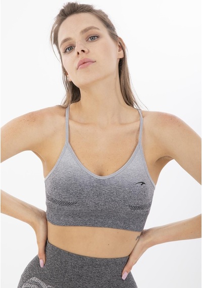 Maraton Sportswear Slimfit Kadın Bisiklet Yaka Kolsuz Basic Siyah Bra 813072-Siyah